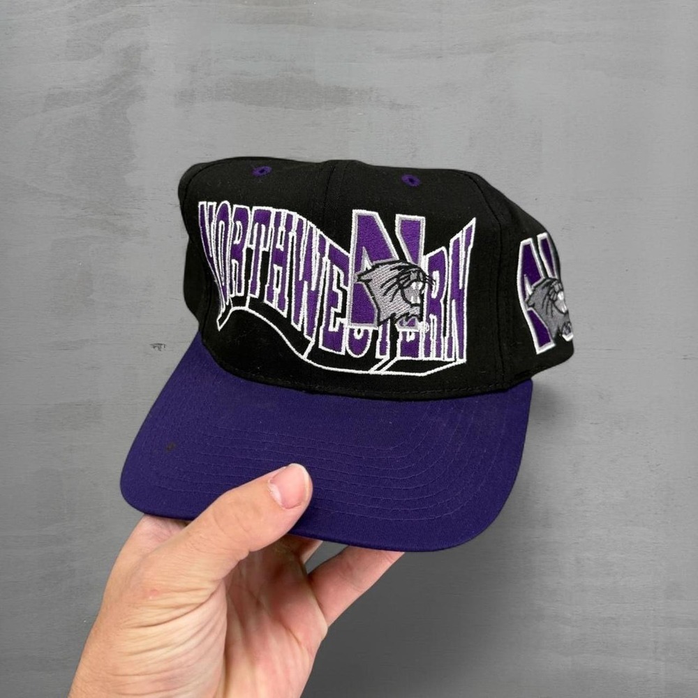 The Game Northwestern Wildcats Hat Black Purple Vintage Snapback OSFM